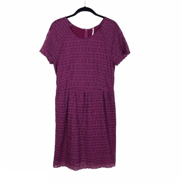 Free People Lace Short Sleeve Fit 'n Flare Dress 8 - Picture 1 of 8